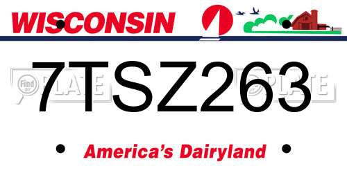 7TSZ263 Wisconsin License Plate