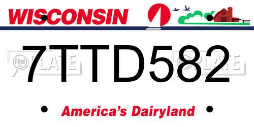 7TTD582 Wisconsin License Plate