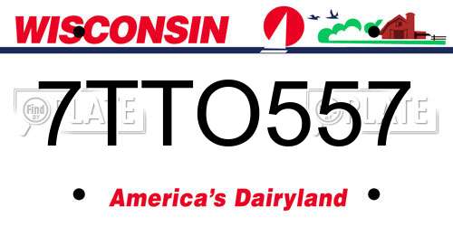 7TTO557 Wisconsin License Plate