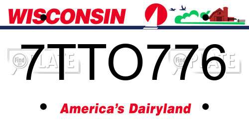 7TTO776 Wisconsin License Plate