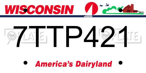 7TTP421 Wisconsin License Plate