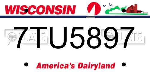 7TU5897 Wisconsin License Plate