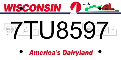 7TU8597 Wisconsin License Plate