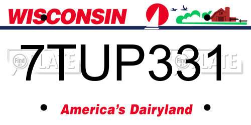 7TUP331 Wisconsin License Plate