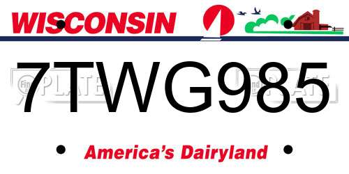 7TWG985 Wisconsin License Plate