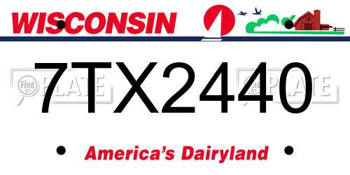 7TX2440 Wisconsin License Plate