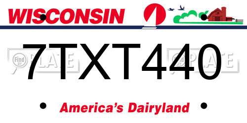 7TXT440 Wisconsin License Plate