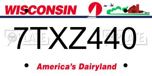 7TXZ440 Wisconsin License Plate