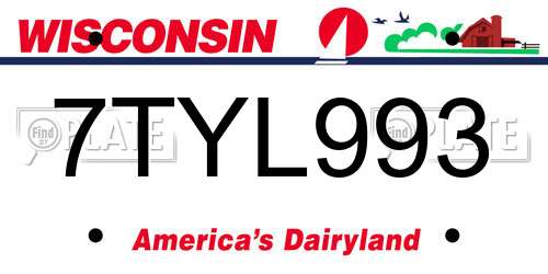 7TYL993 Wisconsin License Plate
