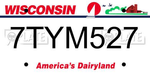 7TYM527 Wisconsin License Plate