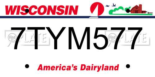 7TYM577 Wisconsin License Plate