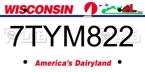 7TYM822 Wisconsin License Plate