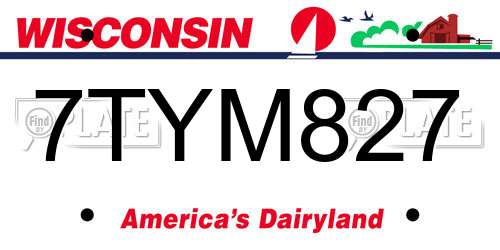 7TYM827 Wisconsin License Plate