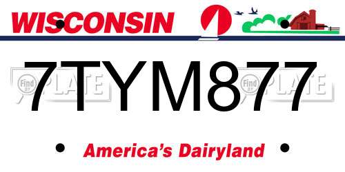 7TYM877 Wisconsin License Plate