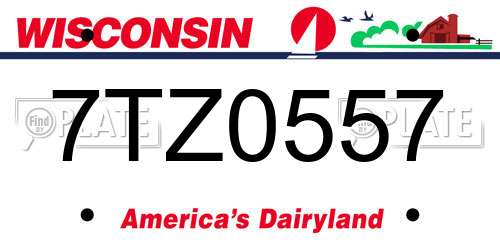 7TZ0557 Wisconsin License Plate