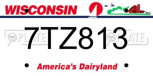 7TZ813 Wisconsin License Plate