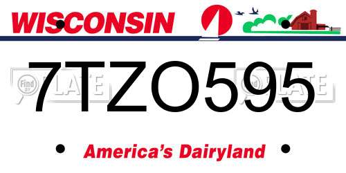 7TZO595 Wisconsin License Plate