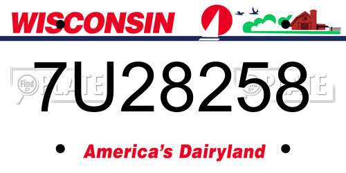 7U28258 Wisconsin License Plate