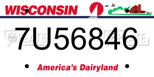 7U56846 Wisconsin License Plate