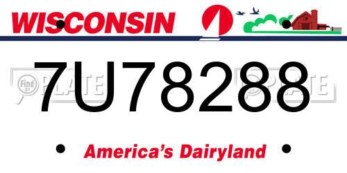7U78288 Wisconsin License Plate