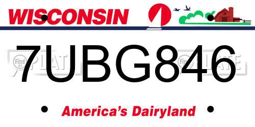 7UBG846 Wisconsin License Plate