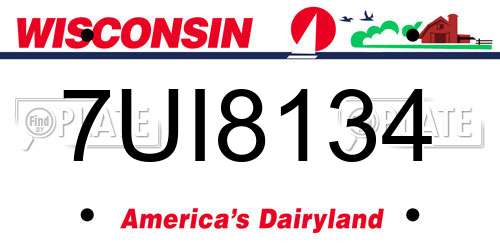7UI8134 Wisconsin License Plate