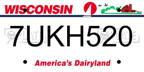 7UKH520 Wisconsin License Plate