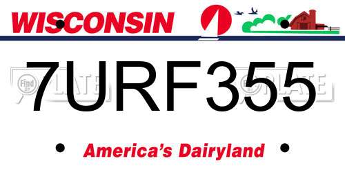 7URF355 Wisconsin License Plate