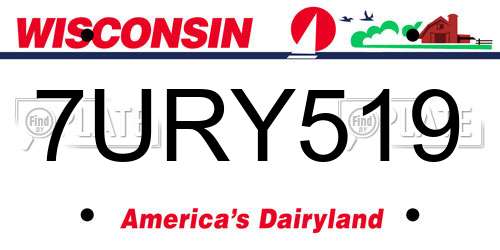7URY519 Wisconsin License Plate