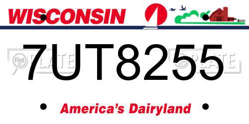 7UT8255 Wisconsin License Plate