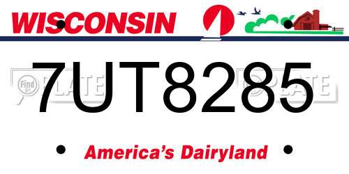 7UT8285 Wisconsin License Plate