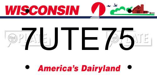 7UTE75 Wisconsin License Plate
