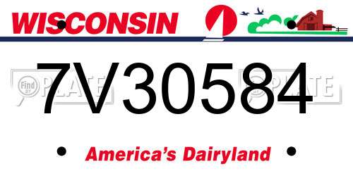 7V30584 Wisconsin License Plate