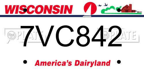 7VC842 Wisconsin License Plate