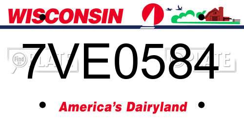 7VE0584 Wisconsin License Plate