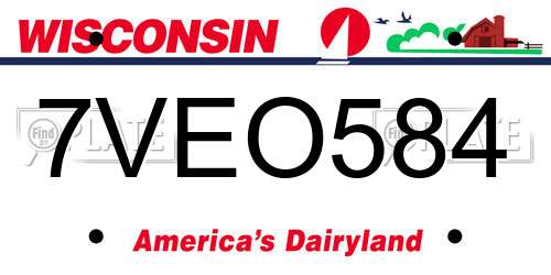 7VEO584 Wisconsin License Plate