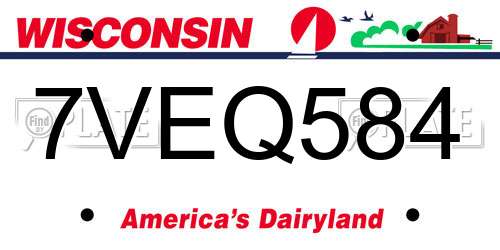 7VEQ584 Wisconsin License Plate