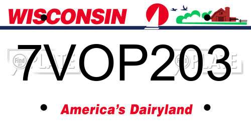 7VOP203 Wisconsin License Plate