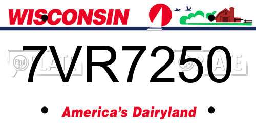 7VR7250 Wisconsin License Plate