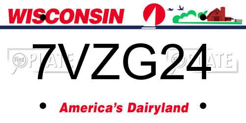 7VZG24 Wisconsin License Plate