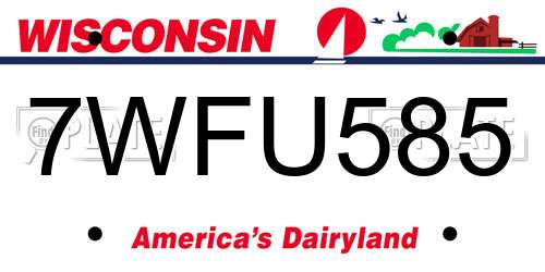 7WFU585 Wisconsin License Plate