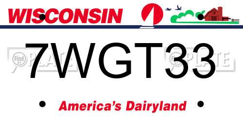 7WGT33 Wisconsin License Plate