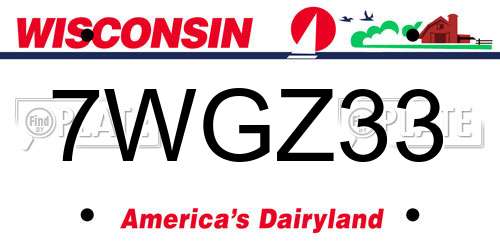 7WGZ33 Wisconsin License Plate