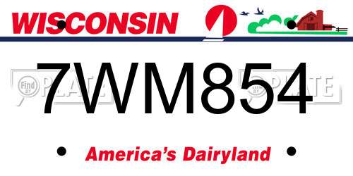 7WM854 Wisconsin License Plate