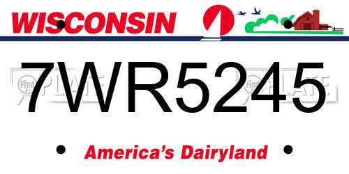 7WR5245 Wisconsin License Plate