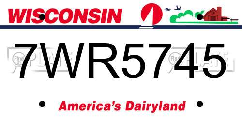 7WR5745 Wisconsin License Plate