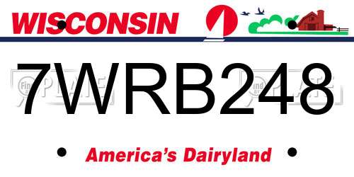 7WRB248 Wisconsin License Plate