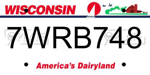 7WRB748 Wisconsin License Plate