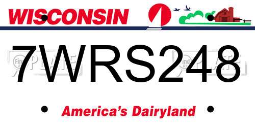 7WRS248 Wisconsin License Plate