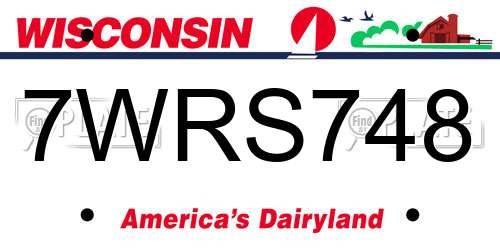 7WRS748 Wisconsin License Plate